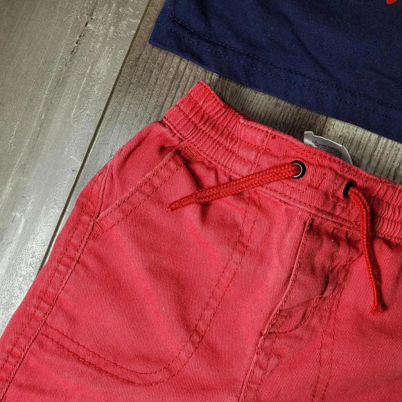 Boys Rock Size 12m Matching Baby Boy Outfit Red Blue Cotton 2 Piece EUC - Picture 7 of 12